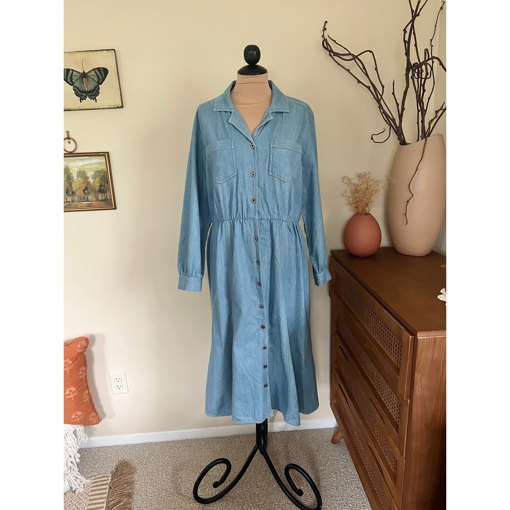 Vintage‎ Denim Maxi Dress